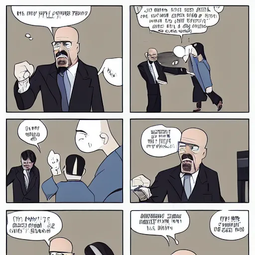 Image similar to Walter White fighting Barack Obama, epic anime style