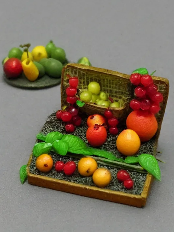 Image similar to miniature diorama fruits