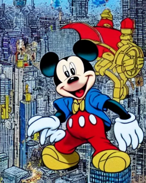 Image similar to a still of mickey mouse in akira ( 1 9 9 1 )