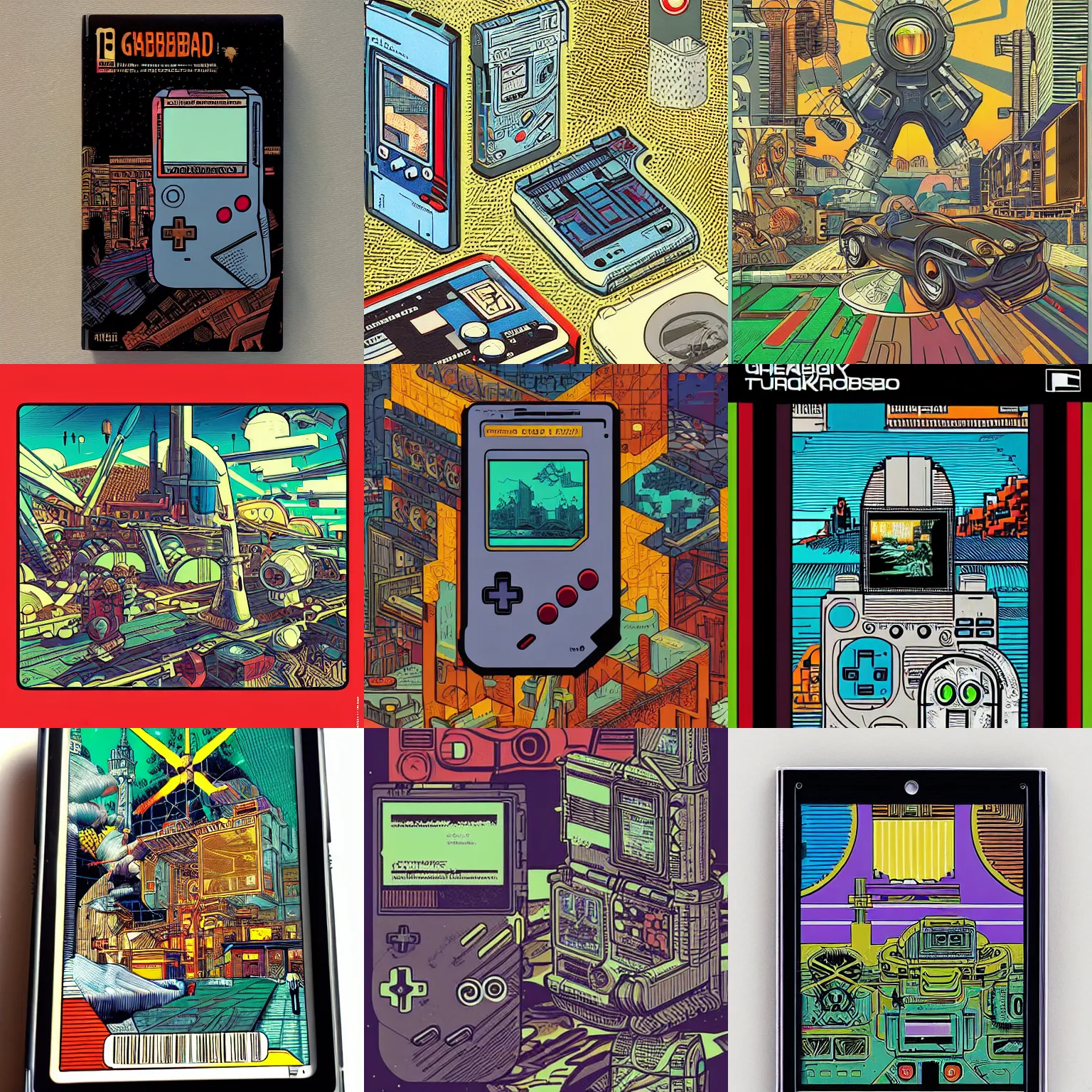 Prompt: gameboy, italian futurism, da vinci, Dan Mumford, Josan Gonzalez