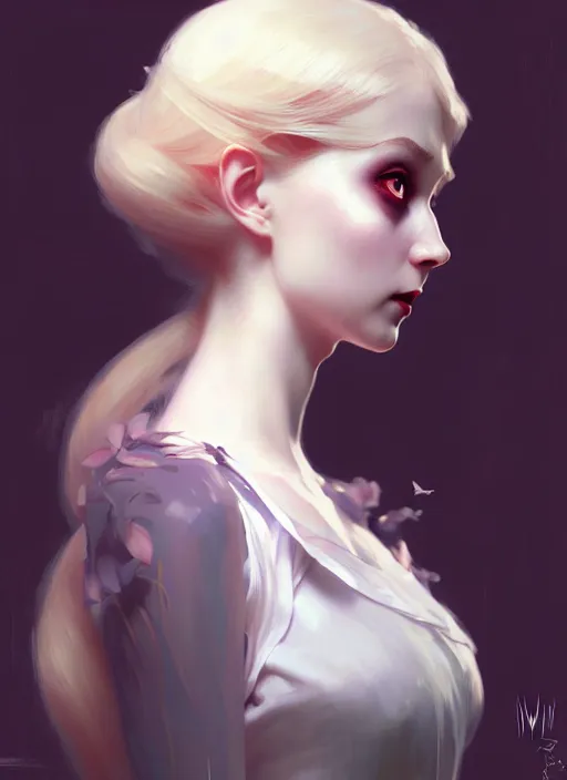 Image similar to character concept portrait of Alice in Wonderland, pale skin, intricate, elegant, digital painting, concept art, smooth, sharp focus, illustration, from Metal Gear, by Ruan Jia and Mandy Jurgens and William-Adolphe Bouguereau, Artgerm