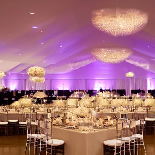 Prompt: ultra modern wedding reception