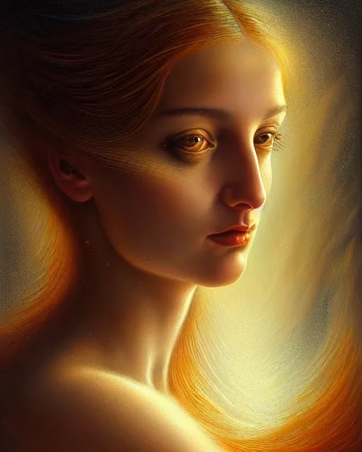 Image similar to portrait of the beautiful young aphrodite's, unusual beauty, esoteric, outworldly colours, head in focus, fantasy art, ornamental, intricate, elegant, highly detailed hyperrealistic painting, artstation, concept art, painterly, golden ratio, sharp focus, illustration, art by tomasz alen kopera