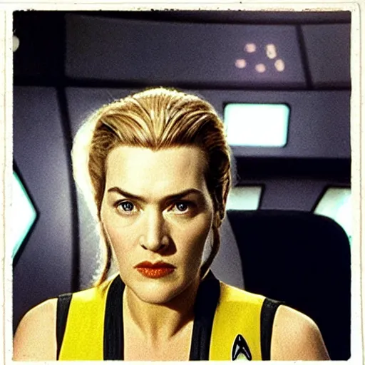 Prompt: kate winslet in star trek as a borg