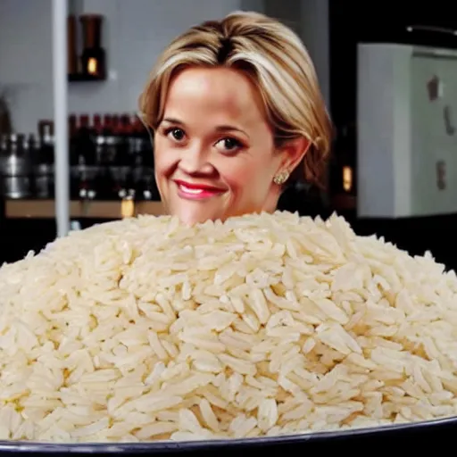 Image similar to a pile of rice with reece witherspoon face