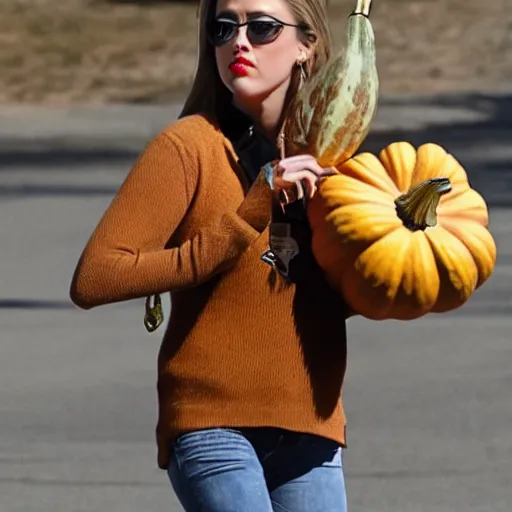 Image similar to gourd amber heard hybrid intercross mix as a gourd