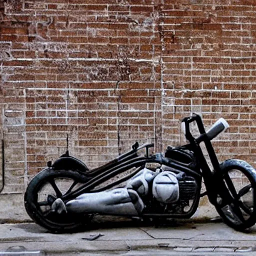 Prompt: A motorcycle designed by Banksy