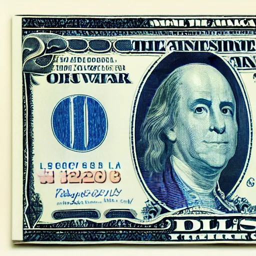 Prompt: blue 20 dollar bill