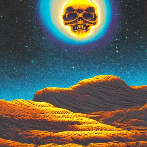 Image similar to ngc 3132 melting mysterious skull landscape by Casey Weldon, dan mumford 8k ultra high definition, upscaled, perfect composition , golden ratio, edge of the world, image credit nasa nat geo