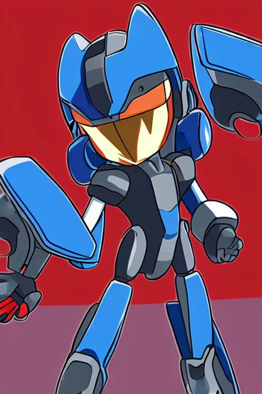 Prompt: Official Concept of Reploid Character for MMX14, Inafune Design