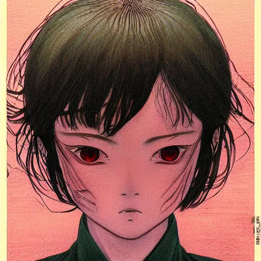 Image similar to prompt: Portrait painted in Miyazaki color style drawn by Katsuhiro Otomo and Takato Yamamoto, inspired by Fables, china doll face, smooth face feature, intricate oil painting, high detail, sharp high detail, manga and anime 2000