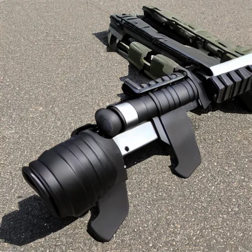 Image similar to avocado airsoft grenade launcher weapon product photo