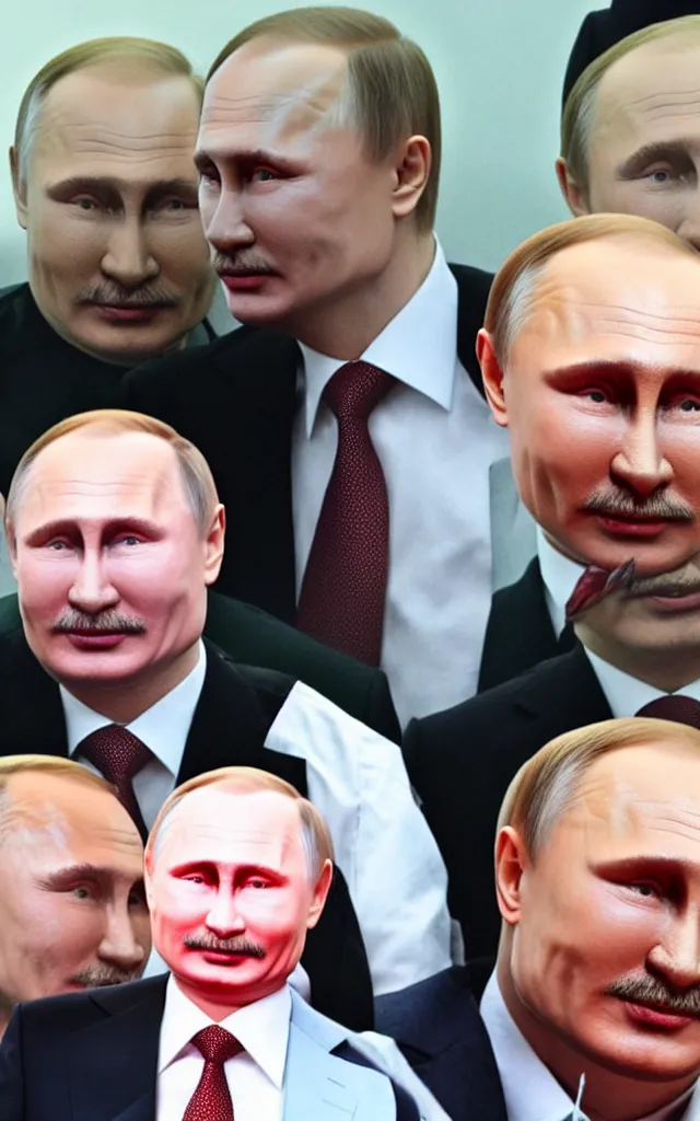 Prompt: lukashenka dismembered putin into pieces, putin screams