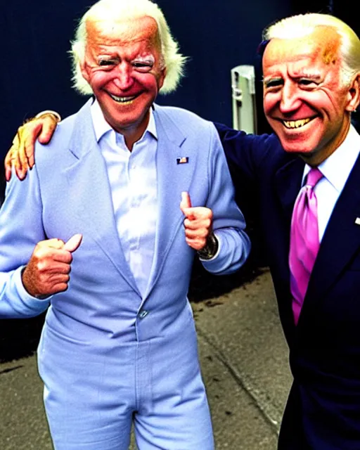 Image similar to joe biden with jimmy savile hairstyle and dressed as jimmy savile