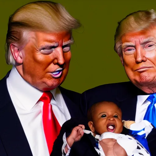 Prompt: donald trump as a black baby