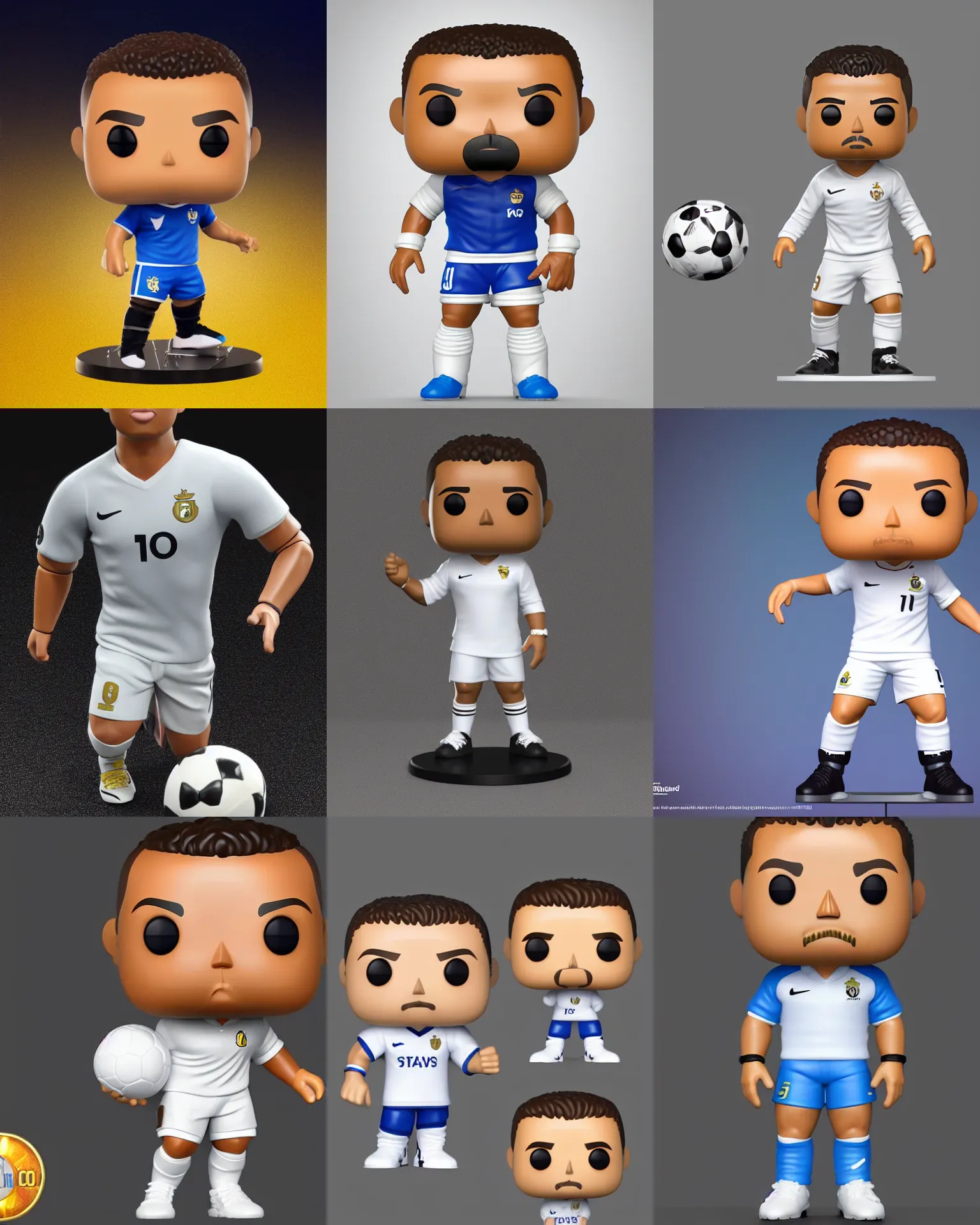 full body 3 d render of ronaldo as a funko pop!,, Stable Diffusion
