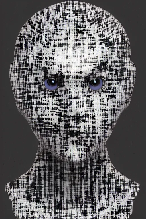 Image similar to robot with human face, female head, bust, woman human face, human face realistic, human head, human head with blonde hair, blonde hair human head, blonde hair, human realistic face, human head skin, cyborg frame concept, cyborg by ales-kotnik, sci-fi android female, the body is made of wires, robotic body, cyborg body, cyborg bust body, robot body cyborg