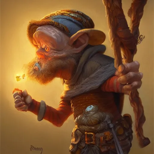 Prompt: a little wizard, by justin gerard and chris dunn, fantasy, digital art, realistic painting, dnd, very detailed, trending on artstation