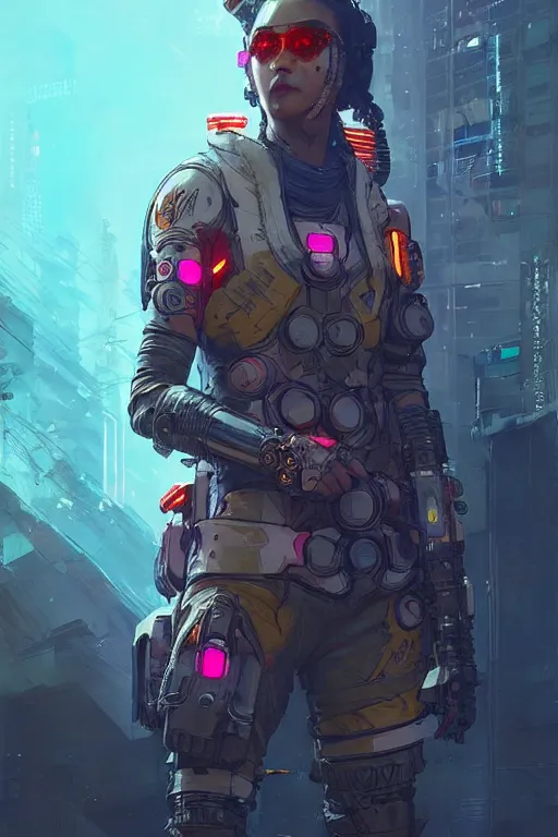 Prompt: valkyrie from apex legends, cyberpunk futuristic neon. decorated with traditional japanese ornaments by ismail inceoglu dragan bibin hans thoma greg rutkowski alexandros pyromallis nekro rene maritte illustrated, perfect face, fine details, realistic shaded, fine - face, pretty face