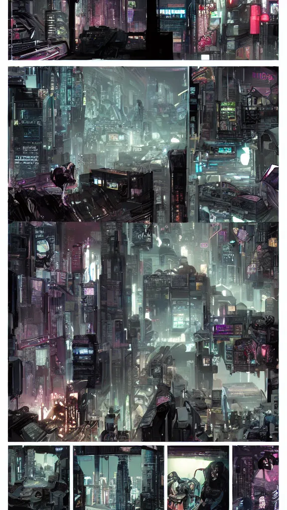 Image similar to detailed cyberpunk graphic novel page