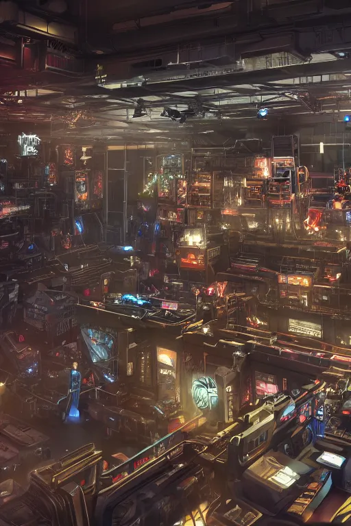 Prompt: Cybertron, inside of a futuristic Hot Topic store for goth Decepticons, Transformers, concept art, accurate perspective, cinematography by Wes Anderson, 4k octane render , cinematic lighting, Artstation