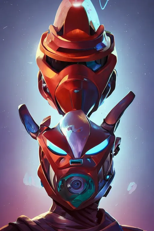 Image similar to epic mask helmet robot ninja portrait stylized as fornite style game design fanart by concept artist gervasio canda, behance hd by jesper ejsing, by rhads, makoto shinkai and lois van baarle, ilya kuvshinov, rossdraws global illumination radiating a glowing aura global illumination ray tracing hdr render in unreal engine 5