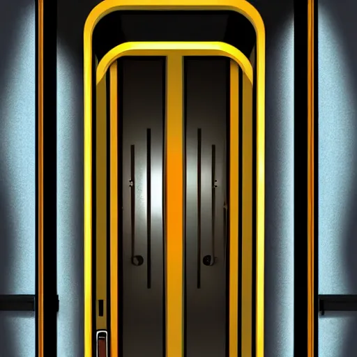Image similar to hyperrealistic art - deco sci - fi door