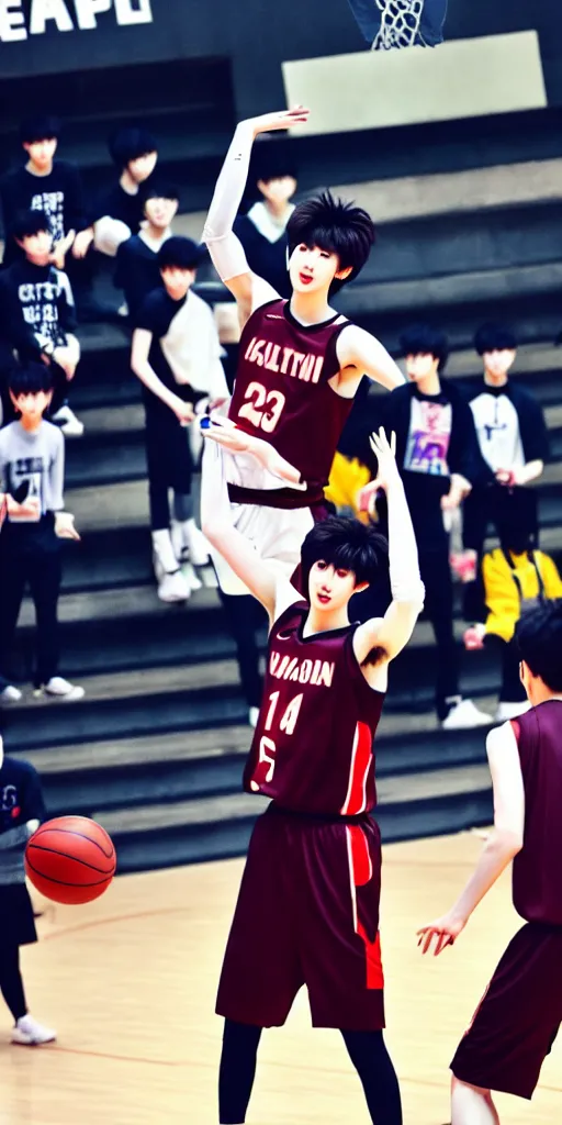 Image similar to cai xukun playing basketball