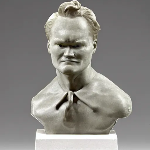 Prompt: conan o'brien and andy richter, by auguste rodin, marble