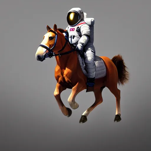 Image similar to an astronaut riding a horse in photorealistic style, 8 k, trending on artstation, highly detailed