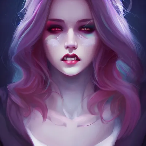 Image similar to a portrait of a gorgeous vampire, art by lois van baarle and loish and ross tran and rossdraws and sam yang and samdoesarts and artgerm, digital art, highly detailed, intricate, sharp focus, Trending on Artstation HQ, deviantart, unreal engine 5, 4K UHD image