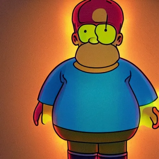 Image similar to Homer Simpson in Stranger Things, photorealistic,