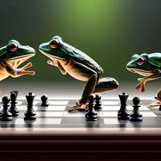 Prompt: hyperrealistic film still of two frogs playing chess stunning 3 d render, inspired by istvan sandorfi & greg rutkowski & unreal engine, perfect facial symmetry, dim volumetric cinematic lighting, 8 k octane comprehensive render, extremely hyper - detailed, incredibly lifelike attributes, intricate, real flesh texture, masterpiece, artstation, stunning,