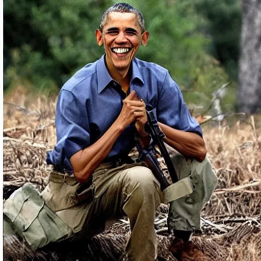 Prompt: Barack Obama as Rambo