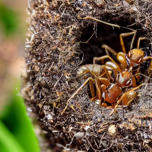 Prompt: inside of a ant nest