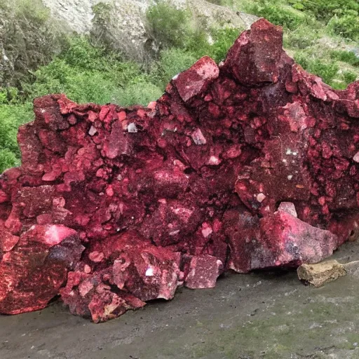 giant red crystals, Stable Diffusion