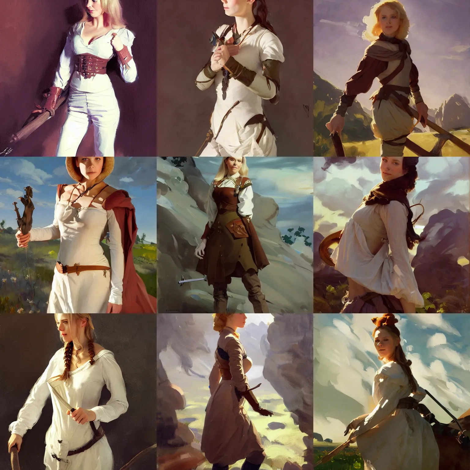 Prompt: portrait of finnish norway scandinavian attractive 1 7 th century maiden in the field jodhpurs greg manchess painting by sargent and leyendecker, studio ghibli, fantasy, medium shot, asymmetrical, intricate, elegant, matte painting, illustration, hearthstone, by greg rutkowski, by greg tocchini, by james gilleard, by joe fenton