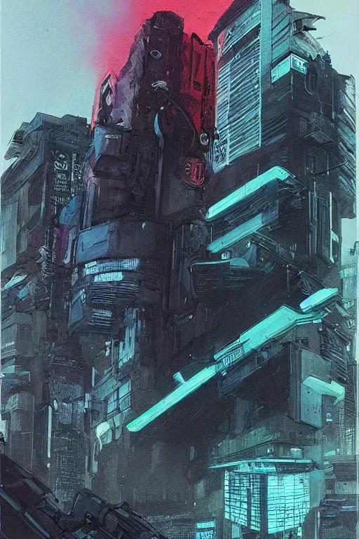 Image similar to Deadly blackops mercenary. cyberpunk. Blade Runner 2049. concept art by James Gurney and Mœbius.