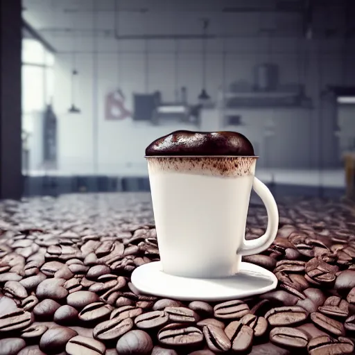 Prompt: : sloppy old cup of coffee with fluid flyingout the cup unrealengine ,cinematic, hyper realism, high detail, octane render, 8k