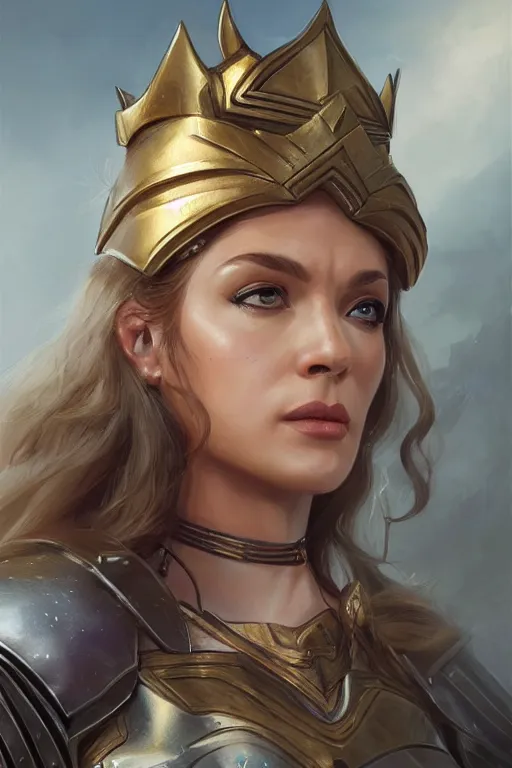 Image similar to amazon valkyrie athena, d & d, fantasy, portrait, highly detailed, headshot, digital painting, trending on artstation, concept art, sharp focus, illustration, art by artgerm and greg rutkowski and magali villeneuve