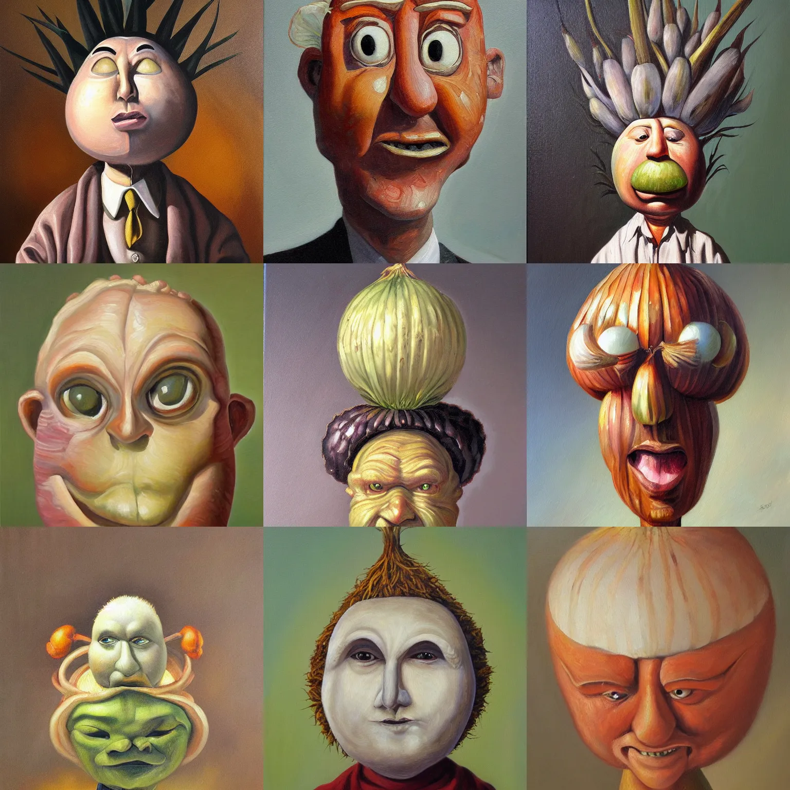 Prompt: onion head man, oil painting, highly detailed, classical