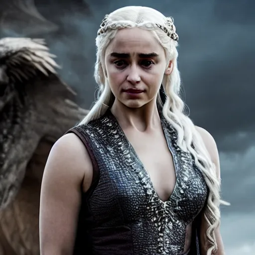 Image similar to khaleesi as a goddess in heaven, piercing eyes, highly detailed, 8k, hd, cinematic