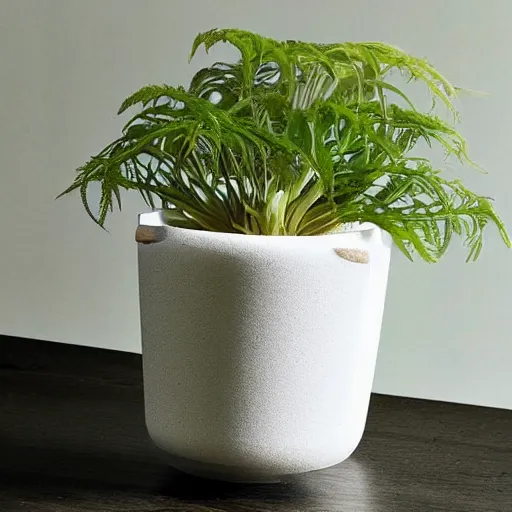 Image similar to an architectural, unique pot made for houseplants, future design, dwell