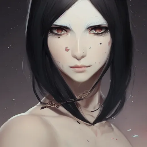 Prompt: ancient ricardo milos, elegant, long black hair, highly detailed, anime, artstation, concept art, art by wlop and miyazaki