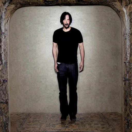 Prompt: full - body portrait of keanu reeves