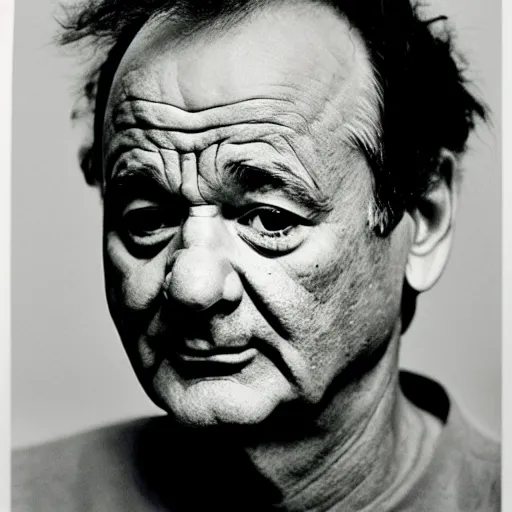 Image similar to bill murray portrait photograph by chuck close