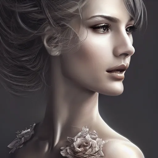 Prompt: ultra realistic portrait of a beautiful woman, intricate, elegant, highly detailed, digital painting, artstation, concept art, smooth, sharp focus, illustration, art by artgerm, gil elvgen, loomis,