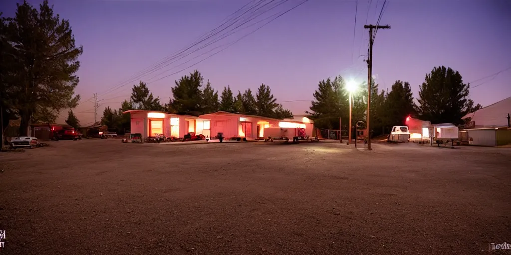 Prompt: detailed color analog medium format scene from john waters movie, polaroid photo of trailerpark, rim light, shot at night with studio lights, atmospheric, high production value, intricate details, 8 k resolution, hyperrealistic, hdr, photorealistic, high definition, tehnicolor, award - winning photography, masterpiece, amazing colors,