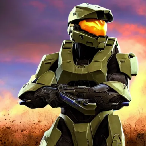 Prompt: Halo 3 if it was developed by Nintendo