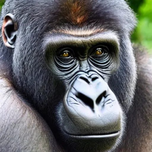 Image similar to gorilla with joe rogan's face